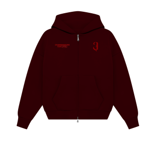 Two-way Zipper Hoodie [Dark Red]